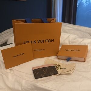 Louis Vuitton Brown and Pink Monogram Card Holder